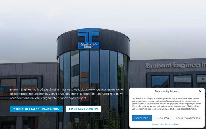 Skjámynd af brabant-engineering.nl