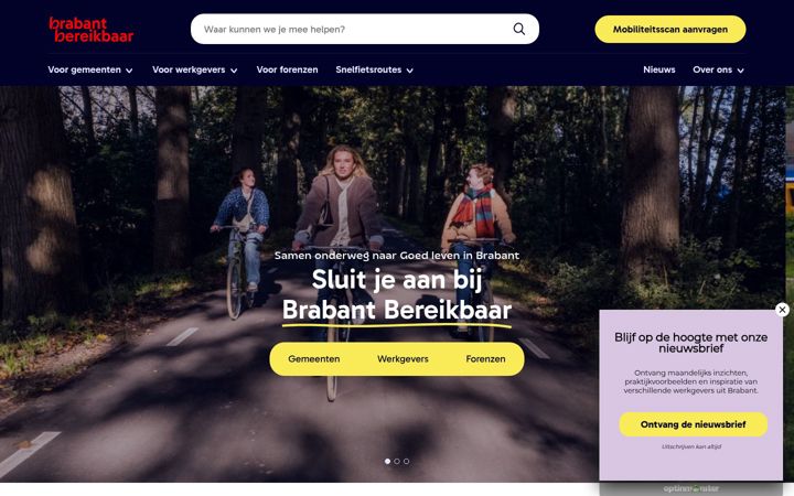Skjámynd af brabantbereikbaar.nl