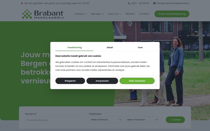 Screenshot of brabantmakelaardij.nl