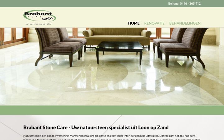 Screenshot of brabantstonecare.nl