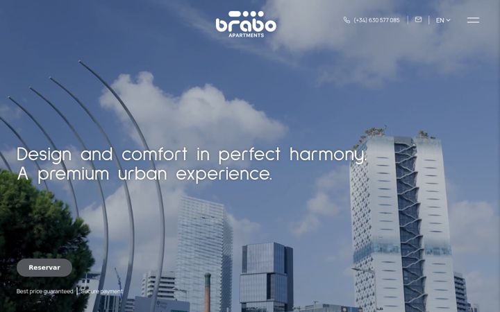 Screenshot stránky braboapartments.com