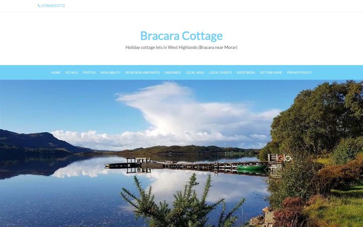 Screenshot of bracaracottages.co.uk