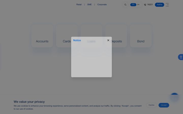 Screenshot of bracbank.com