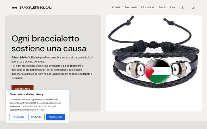 Screenshot of braccialettisolidali.it