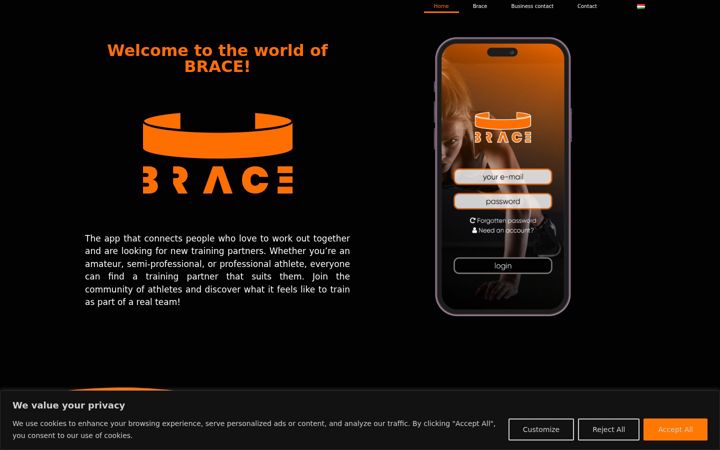 Screenshot of brace.hu