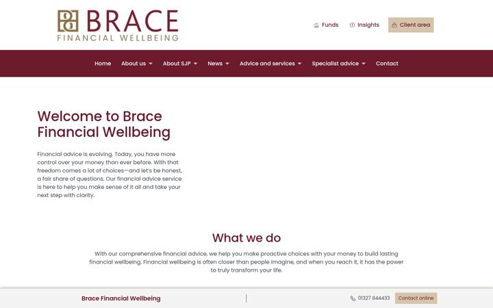Screenshot ta' bracefinancialwellbeing.co.uk
