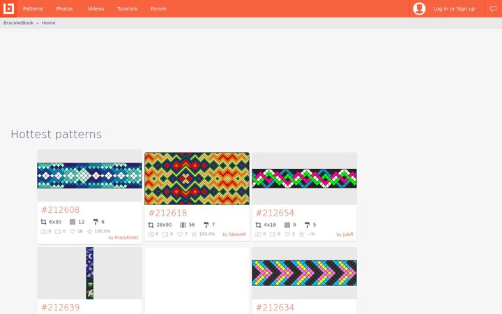 Screenshot of braceletbook.com