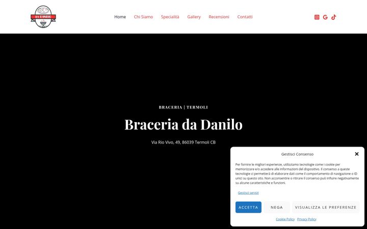 Screenshot of braceriadadanilo.it