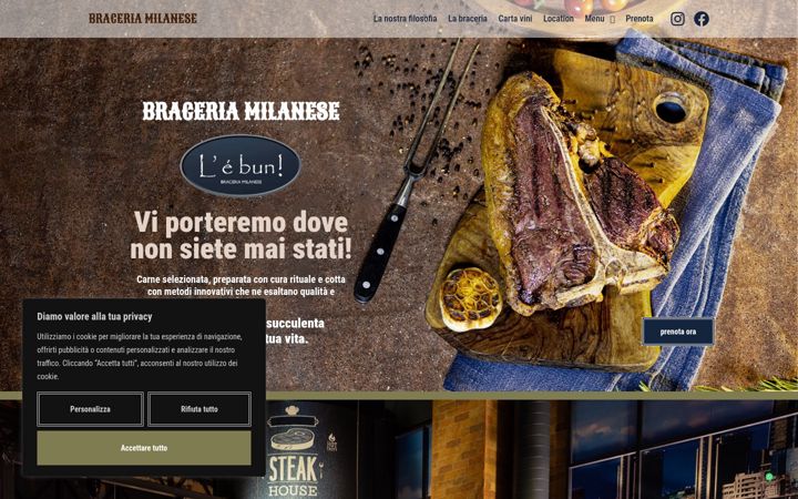 Screenshot of braceriamilanese.it