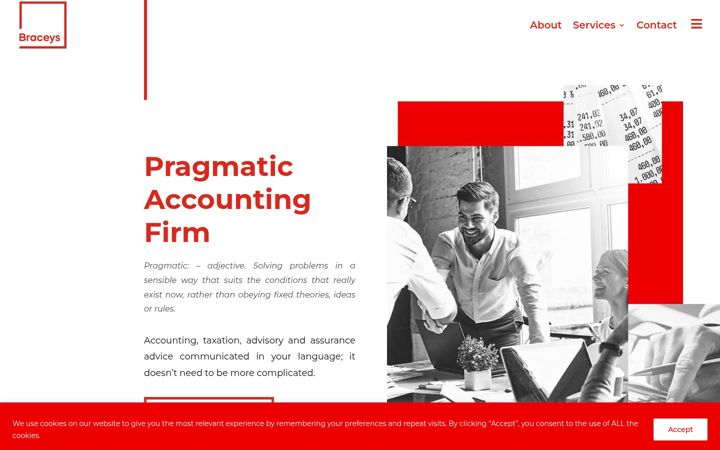 Screenshot of braceys-accountants.co.uk