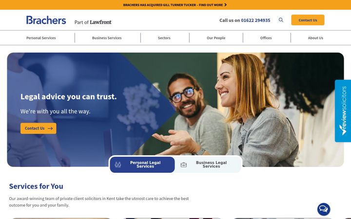 Ekrānuzņēmums no brachers.co.uk