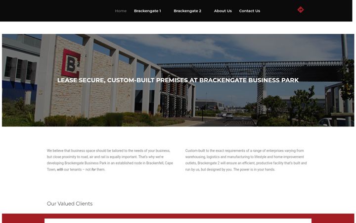 Screenshot ta' brackengatebusinesspark.co.za