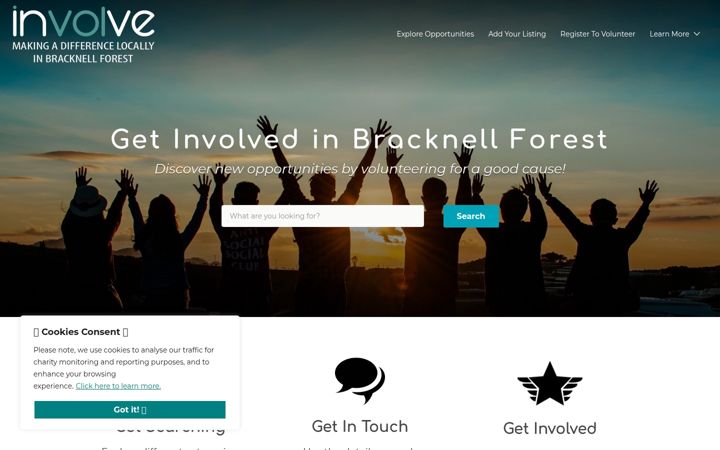 Screenshot of bracknellforestgetinvolved.org.uk