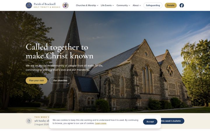Screenshot of bracknellparish.org