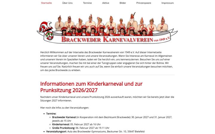 Screenshot of brackweder-karnevalverein.de