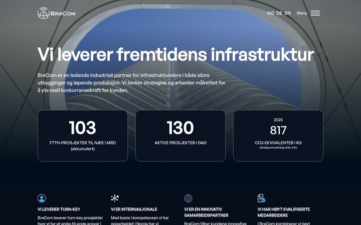 Screenshot von bracom.no