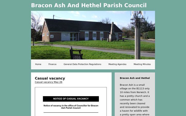 Screenshot of braconashandhethel-pc.gov.uk