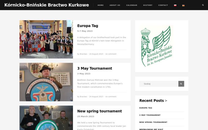 Screenshot of bractwokurkowekornik.pl