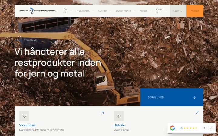 Screenshot of bradal.dk