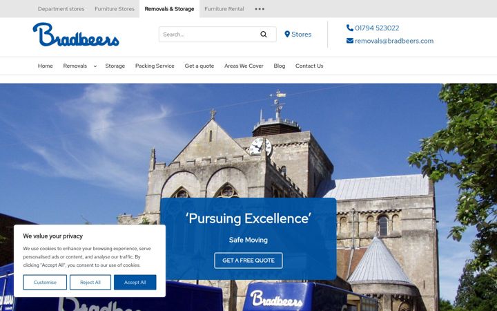 Screenshot of bradbeersremovals.co.uk