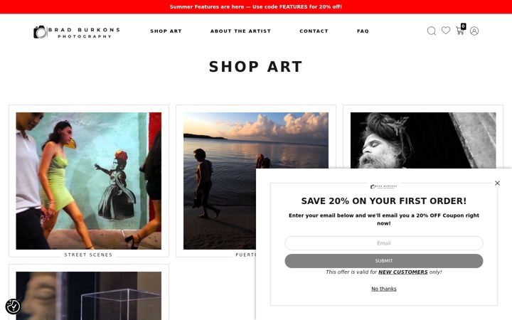 Screenshot of bradburkonsphotography.com