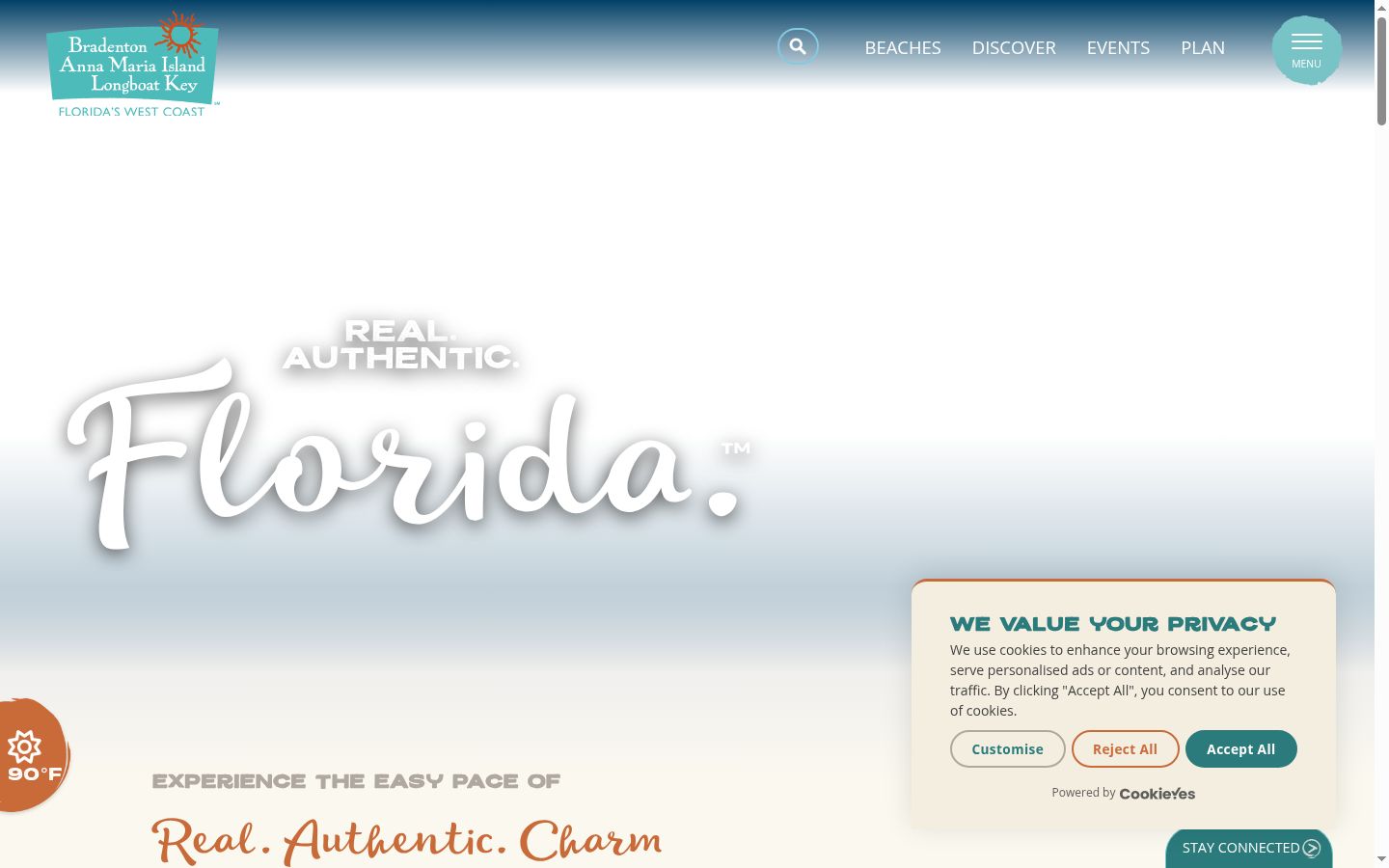 Screenshot del banner di consenso mostrato prima di qualsiasi interazione