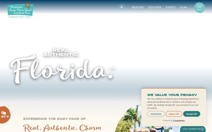 Screenshot of bradentongulfislands.com