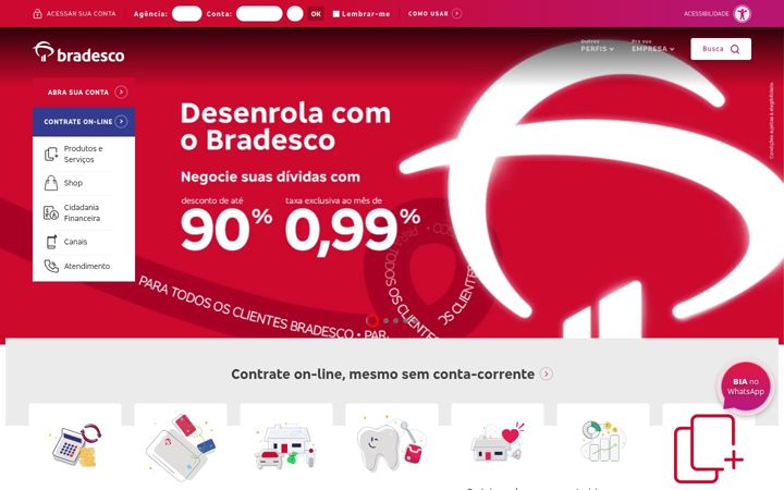 Screenshot of bradesco.com