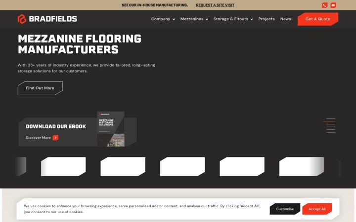 Screenshot ta' bradfield-storage.co.uk
