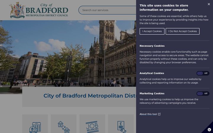 Screenshot of bradford.gov.uk