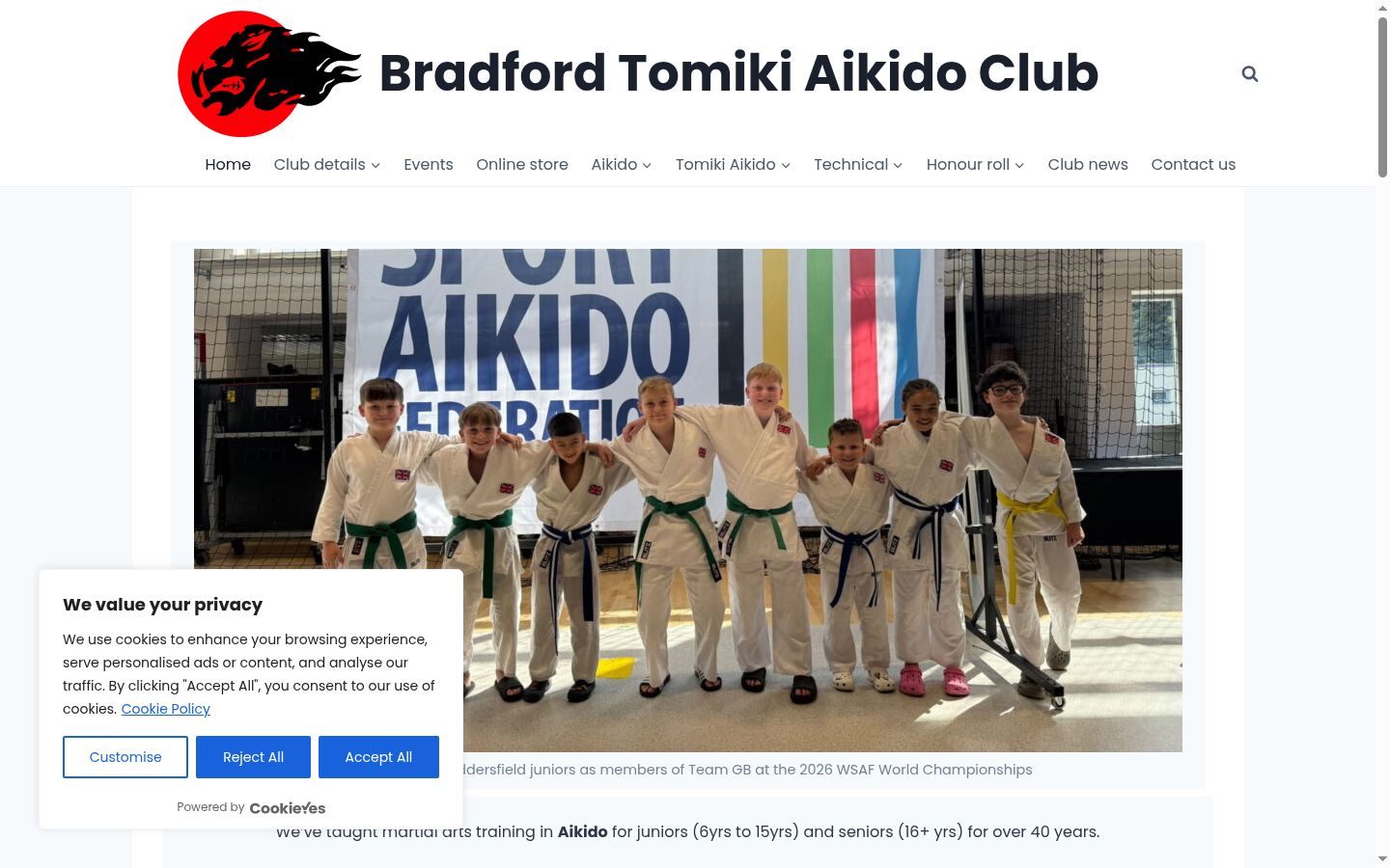 Screenshot of the consent banner shown before any interaction