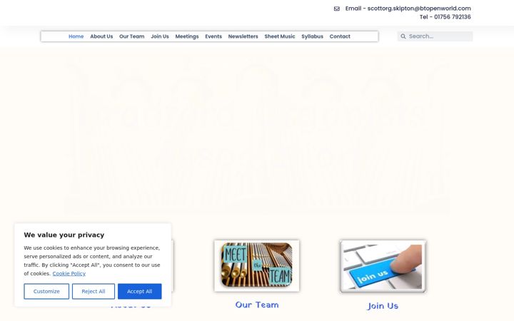 Screenshot of bradfordorganists.org.uk