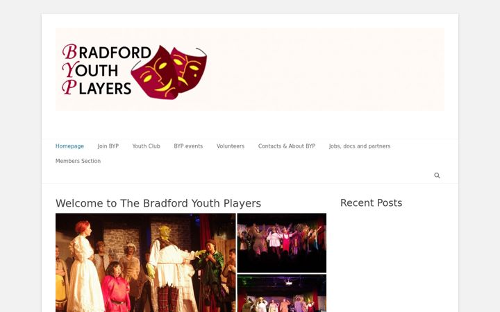 Screenshot of bradfordyouthplayers.co.uk