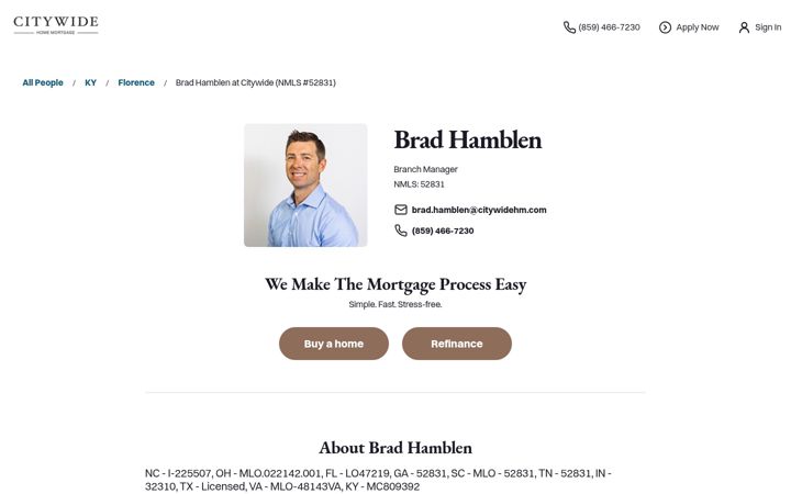 Screenshot of bradhomeloans.com