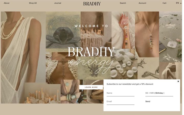 Screenshot of bradhy.com