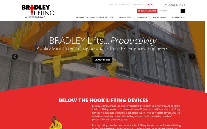 Screenshot of bradleylifting.com
