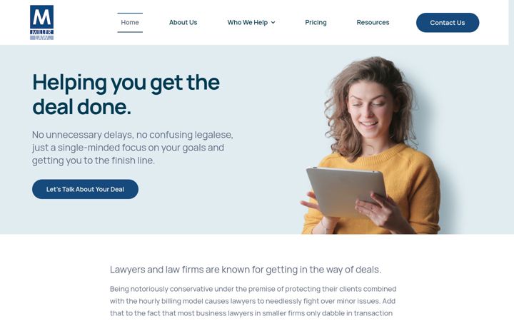 Screenshot of bradleymillerlaw.com