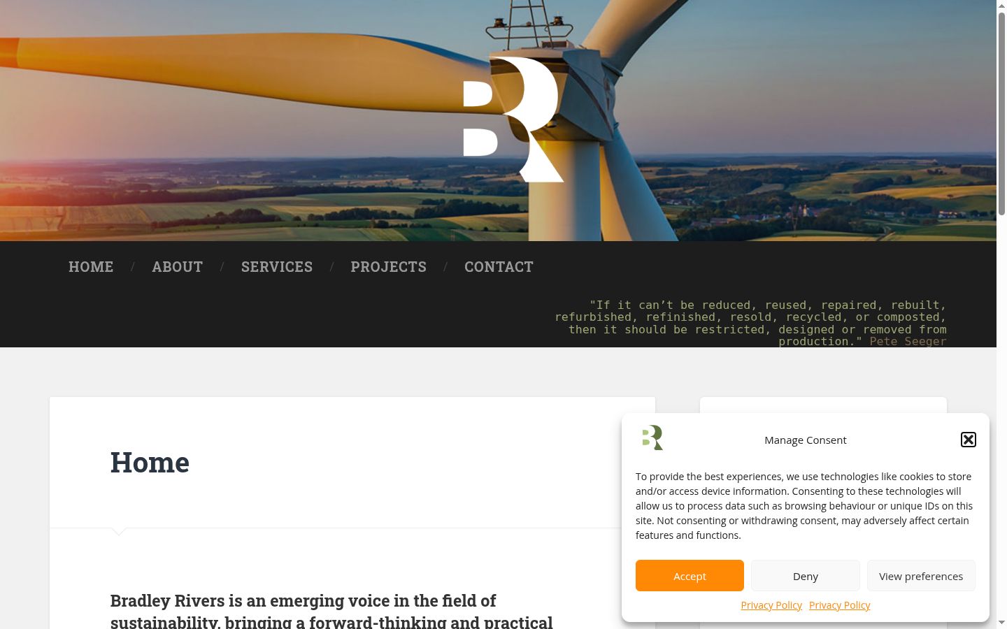 Screenshot of the consent banner shown before any interaction
