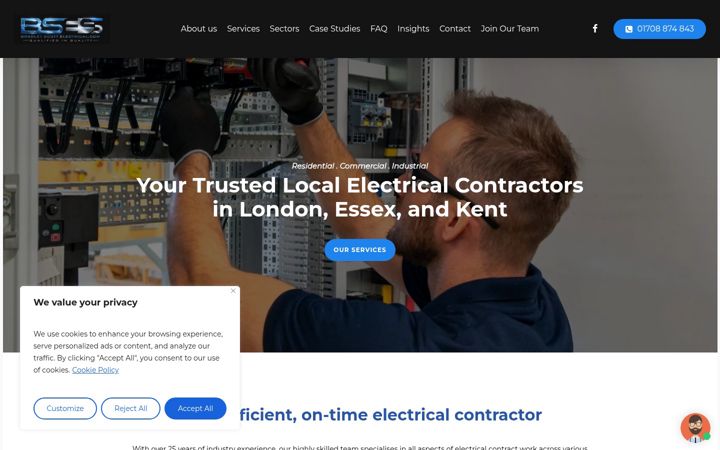 Screenshot of bradleyscottelectrical.com