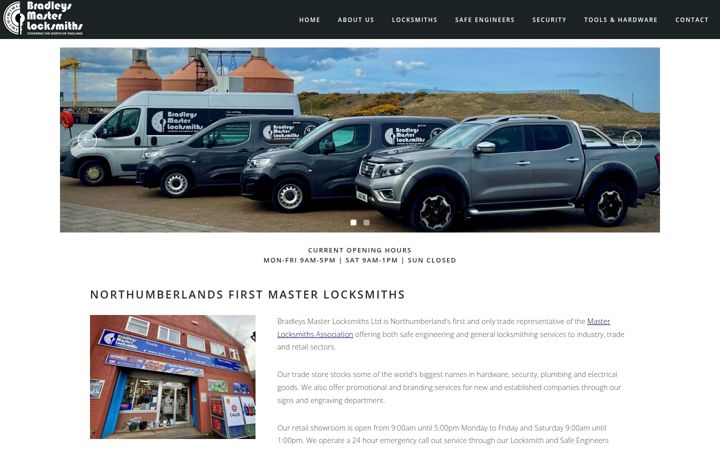 Screenshot ta' bradleysmasterlocksmiths.co.uk