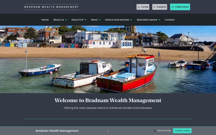 Screenshot ta' bradnamwealthmanagement.co.uk