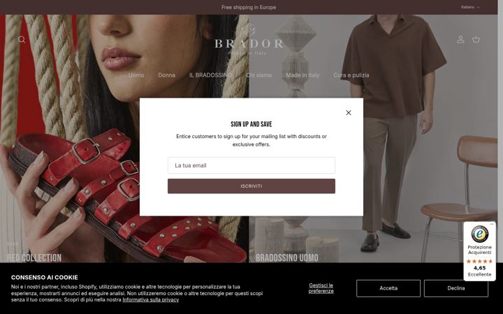 Screenshot of bradorshop.it