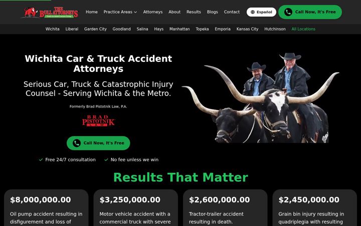 Screenshot of bradpistotniklaw.com