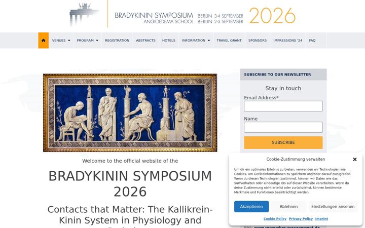 Captură de ecran a bradykinin-symposium.de