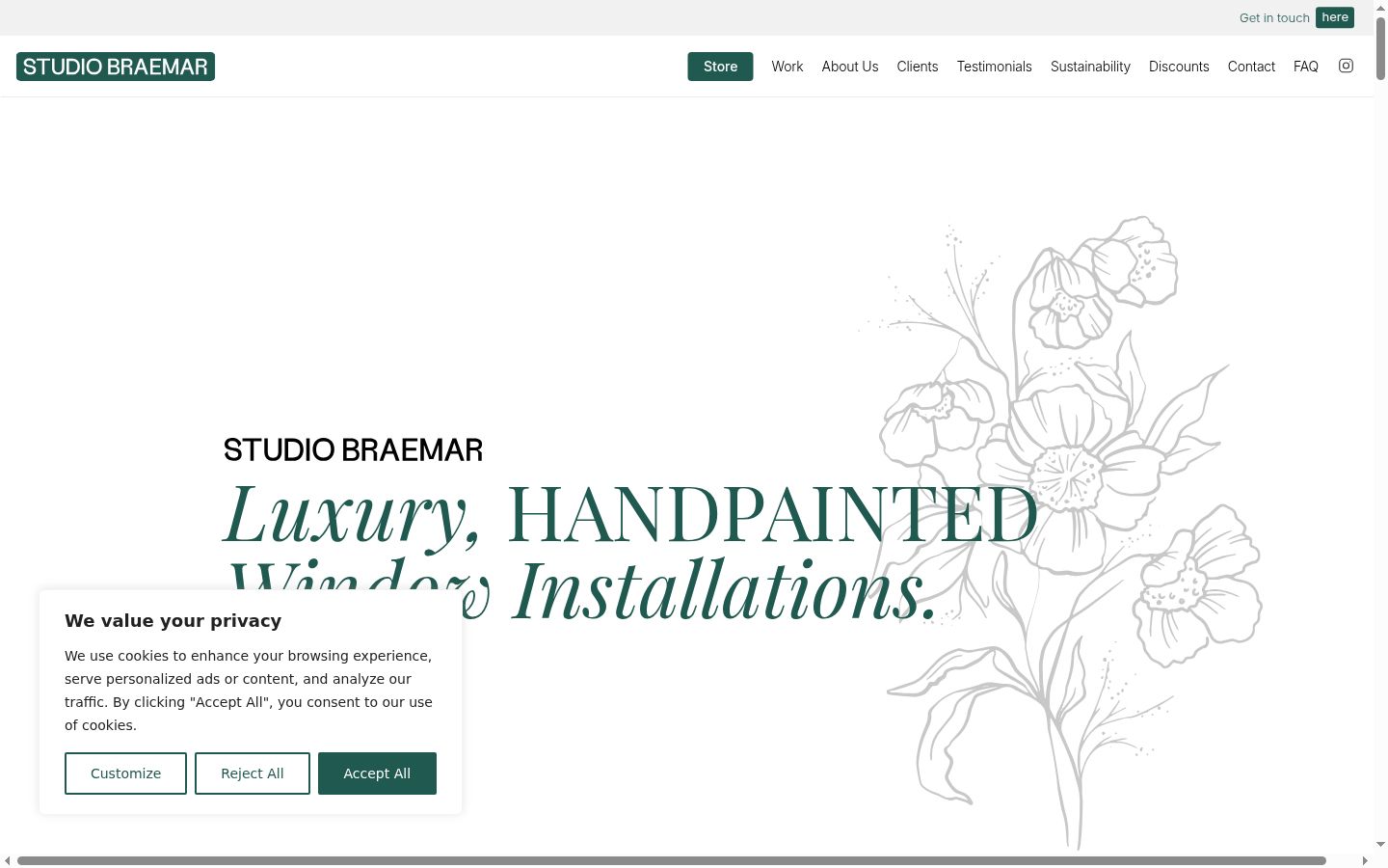 Screenshot of the consent banner shown before any interaction