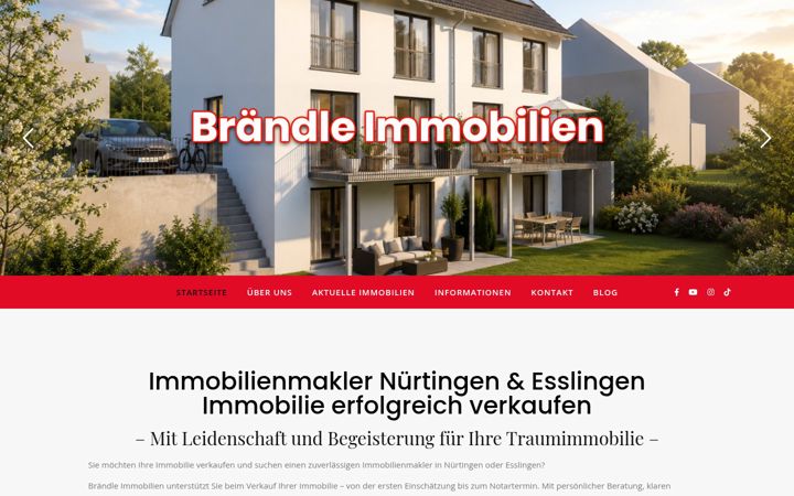 Captură de ecran a braendle-immobilien.de