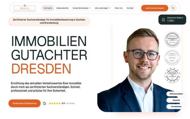 Captură de ecran a braeuer-immobilienbewertung.de