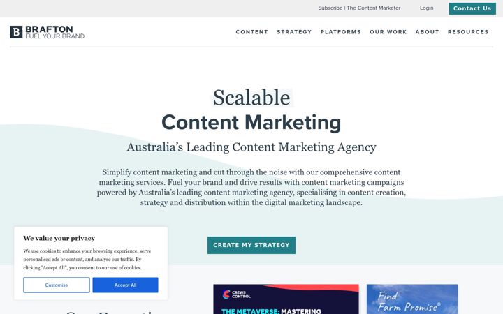 Screenshot of brafton.com.au