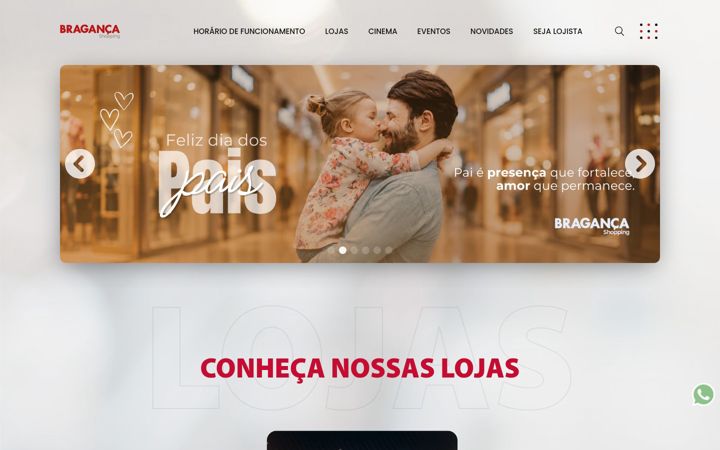 Screenshot stránky bragancashoppingcenter.com.br