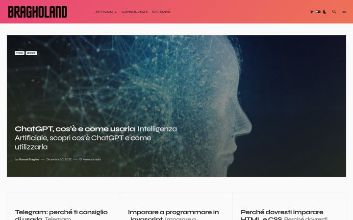 Screenshot of bragholand.com